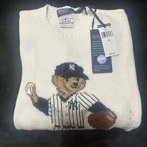 Polo by Ralph Lauren White Bear Baseball Sweater